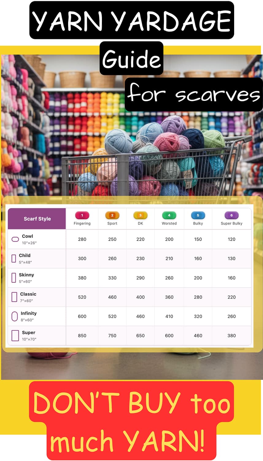Crochet Scarf Yarn Calculator - Pin for Later