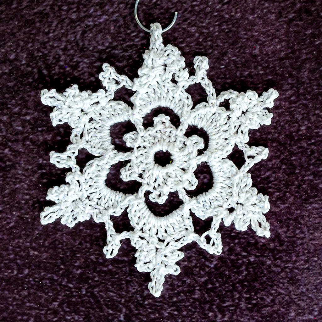 A Crocheted Lacy Snowflake
