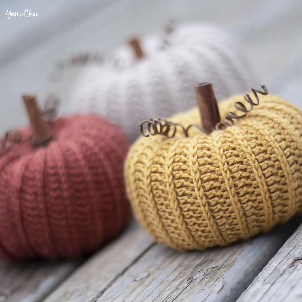Vintage look crocheted pumpkins