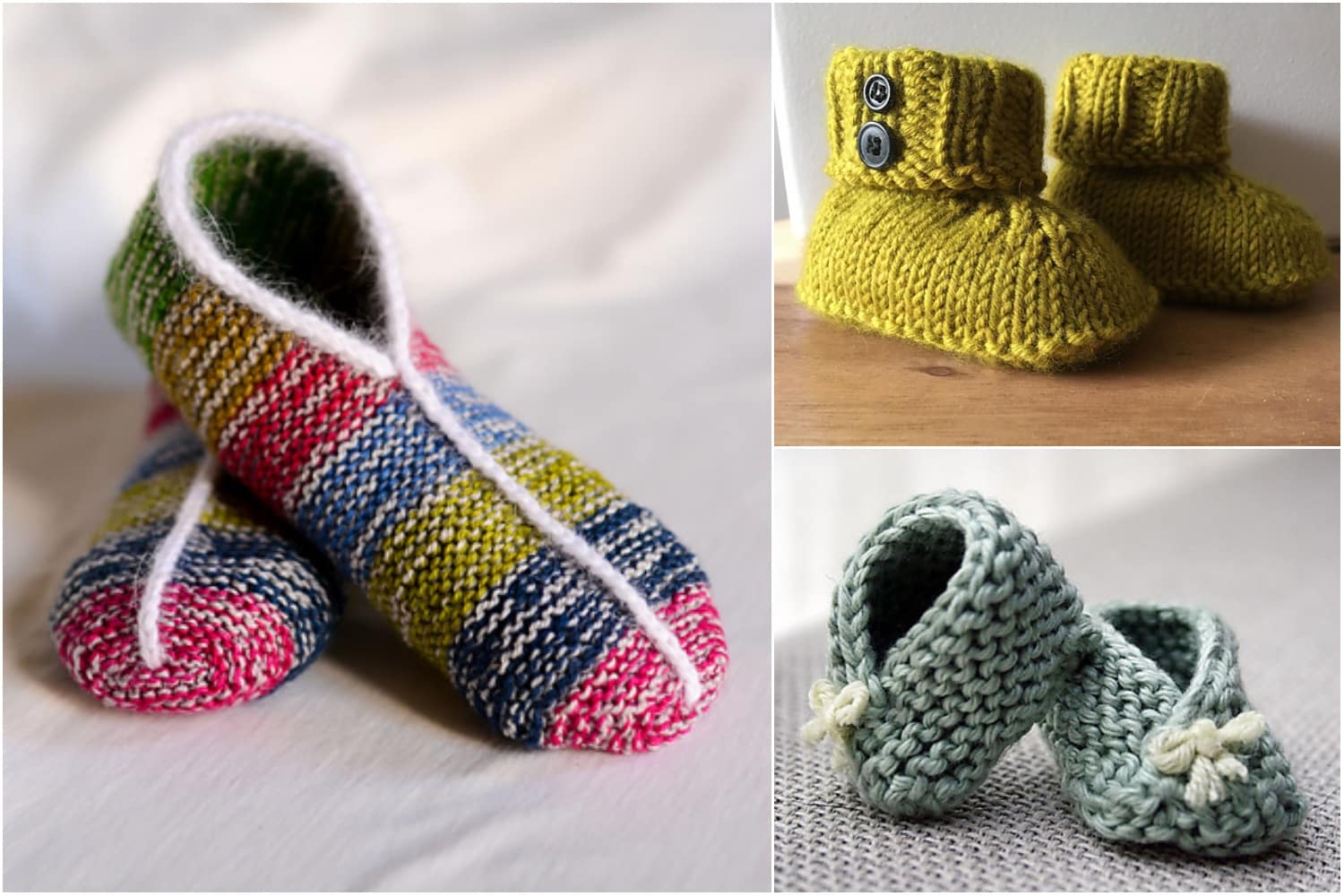 slippers knitting patterns