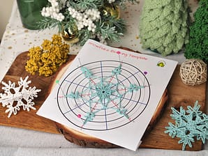 Snowflake blocking template - how to pin crochet snowflake or star evenly