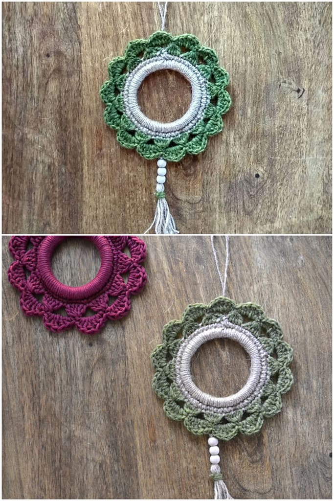 8. Christmas Wreath Ornament in a Boho Style